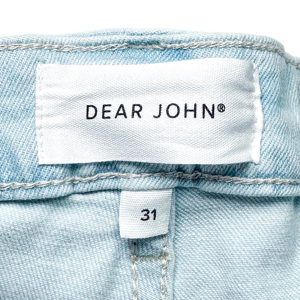 Dear John Blaire Straight Leg Jeans High Rise Light Wash 31x28 Ankle Raw Hem NWT - Picture 6 of 14